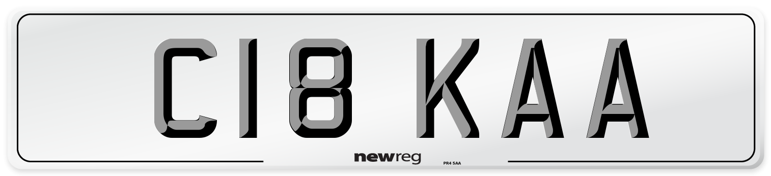 C18 KAA Number Plate from New Reg